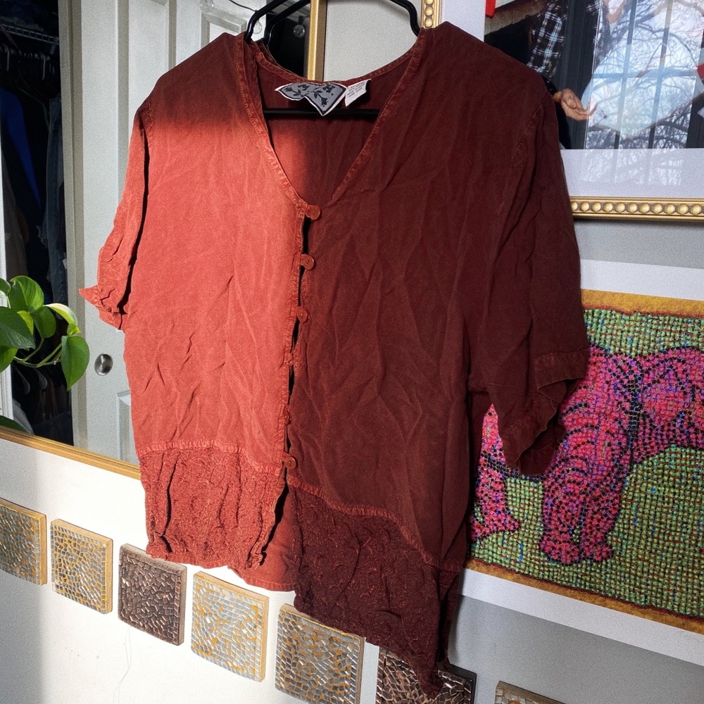 Thrifted MPH brand oversized blouse in size 1X